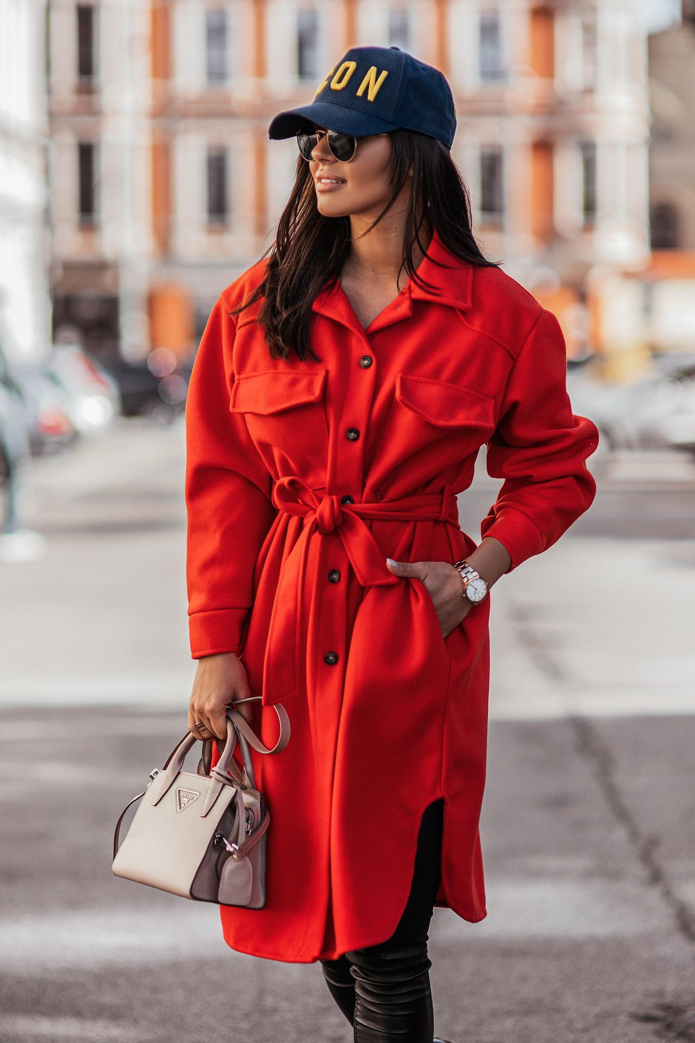 Women Long Sleeved Waist Shirt Jacket