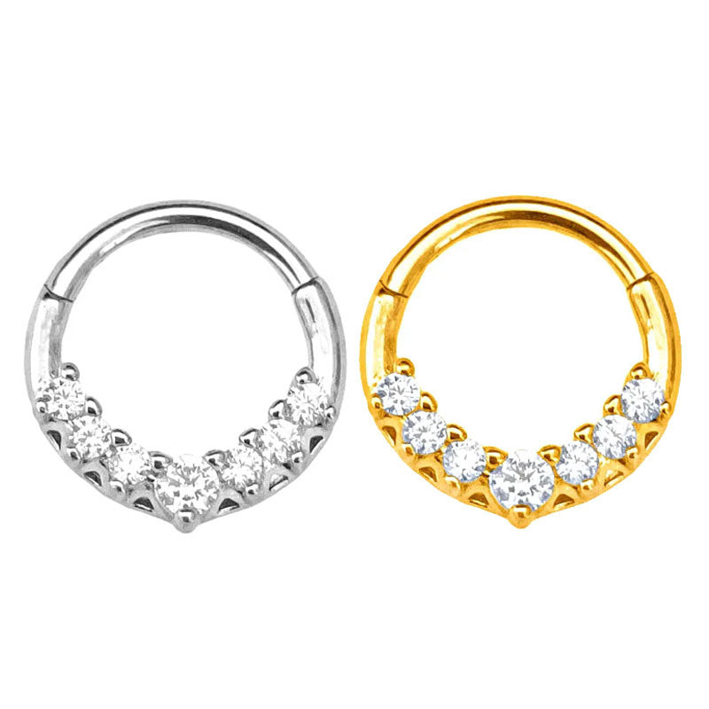 Women's Stainless Steel Dropper Zircon Nose Ring