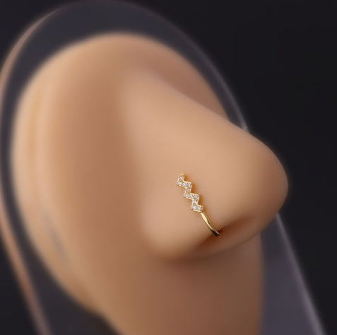 Women's Butterfly Water Drop Fake Perforated Nose Ring