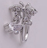 Women's Butterfly Water Drop Fake Perforated Nose Ring