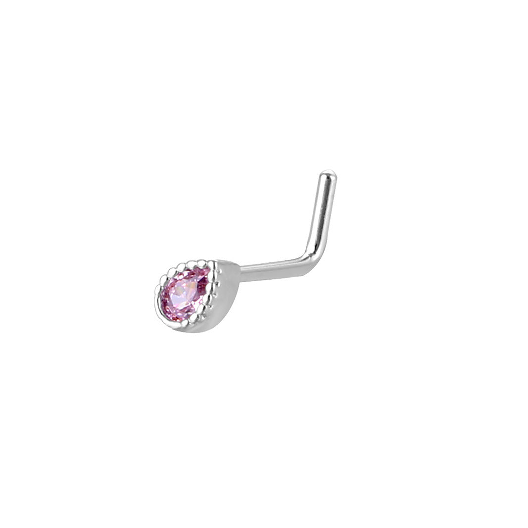 Unisex Stainless Steel Inlay Zircon Puncture Nose Ring