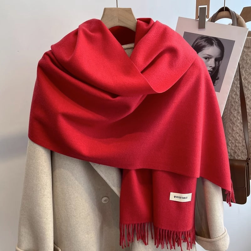 Women's Solid Color Scarf Winter All-matching High-grade Shawl