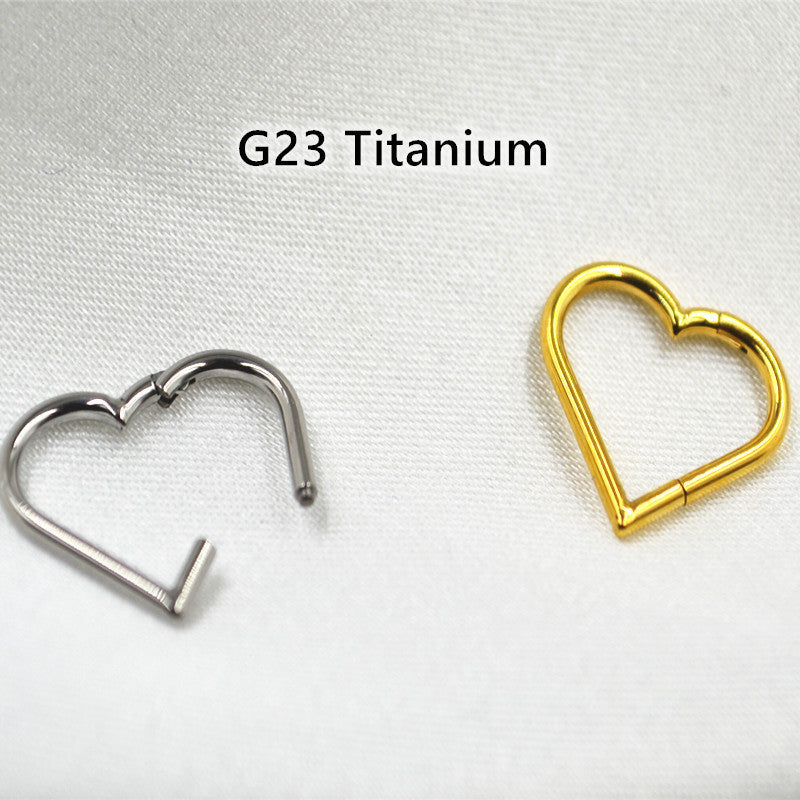 Titanium Alloy Body Piercing Heart Nose Ring