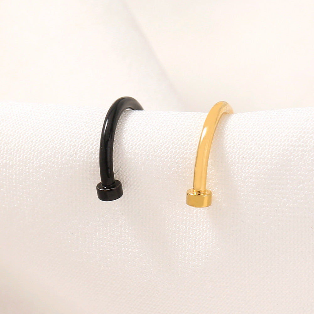 Personality nose ring human body piercing stainless steel false nose clip hip hop exaggerated nose nails for men and women