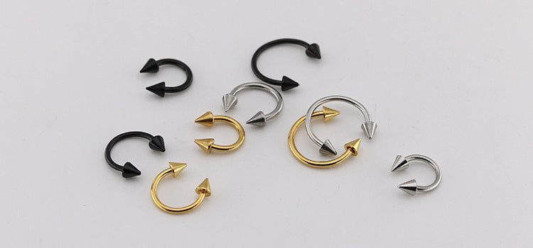 Popular 6-color Stainless Steel Pointed Nose Ring Nose Stud Basic Style Piercing Jewelry