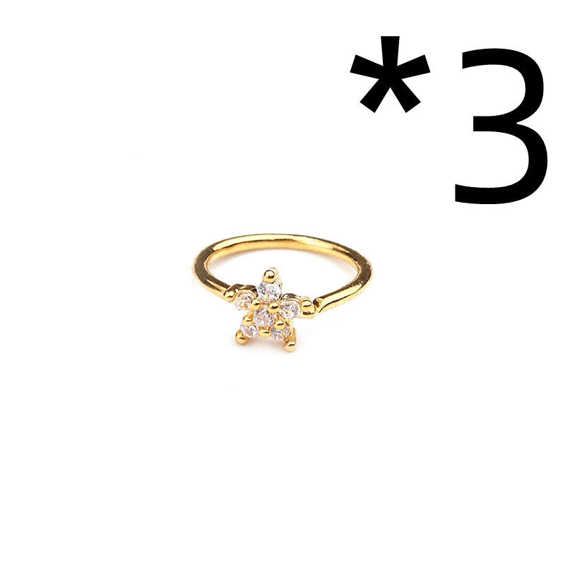 Nose Piercing Body Jewelry Ring Tiny Flower Helix