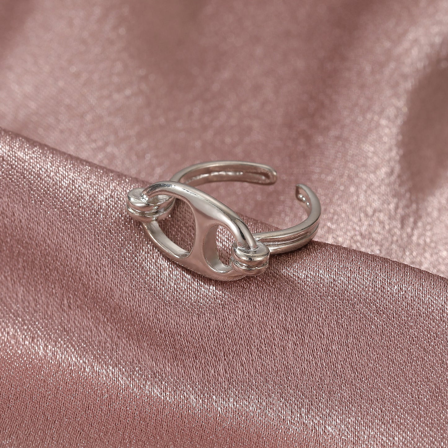 Pig Nose Index Finger Ring Ins Cold Wind Retro Oval  Ring