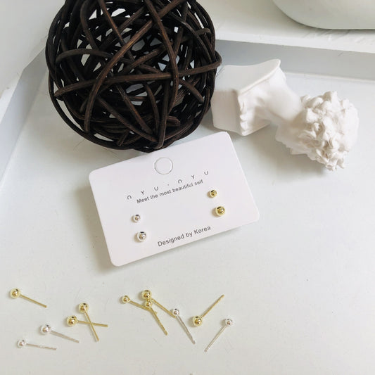 Sterling Silver Needle Mini 3-4mm Beanie Small Ear Studs