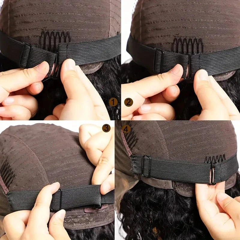 12/10/5/3/2/1 pcs Black Adjustable Elastic Band For Wigs Adjustable Straps For Wigs Making Tools for Making Wig Cap Accessories