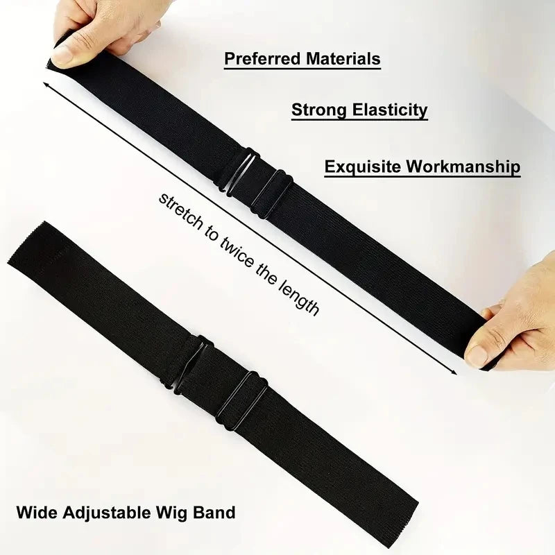 12/10/5/3/2/1 pcs Black Adjustable Elastic Band For Wigs Adjustable Straps For Wigs Making Tools for Making Wig Cap Accessories