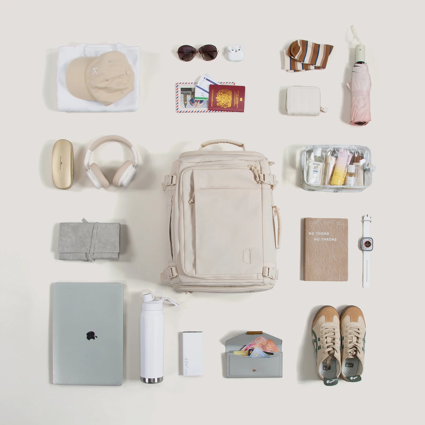 BAGSMART Travel Backpack Large Capacity Vacuum Compression Backpack Women 15.6 in Laptop Bag Waterproof Expand Men's Backpacks