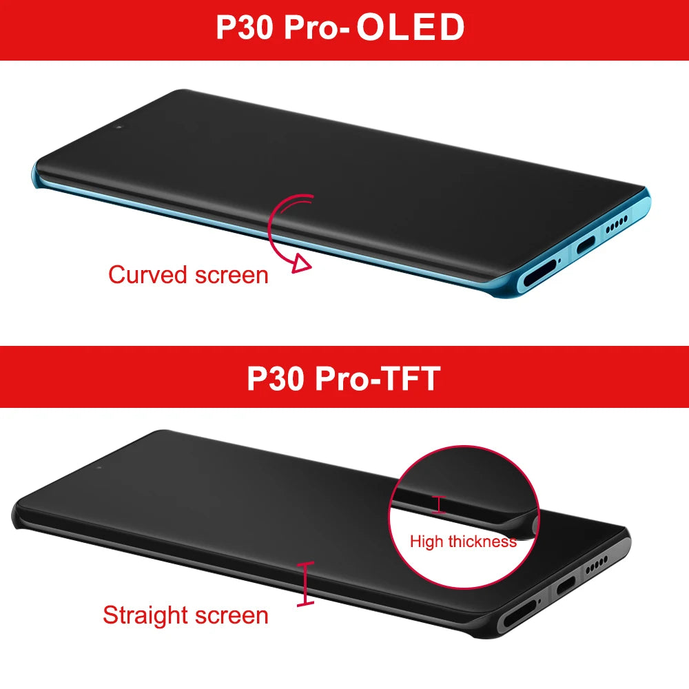 P30 Pro Display with Fingerprints, New AMOLED for Huawei P30 Pro VOG-L29 VOG-L09 Lcd Display Touch Screen Digitizer Replacement