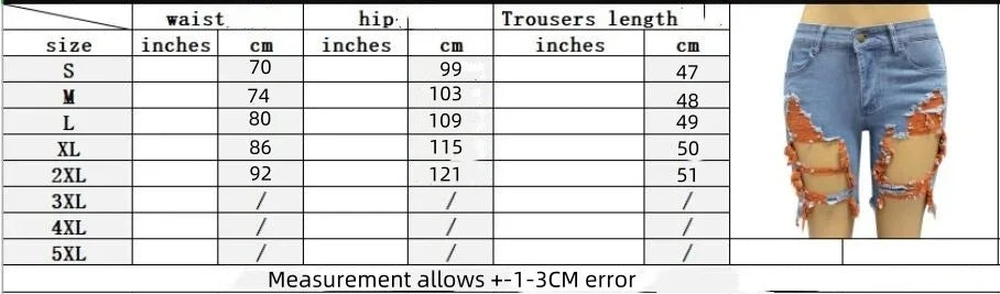 2024 Summer New Women's Ripped Denim Shorts Fashion High Street Sexy Hot Girl Jeans Shorts S-2XL
