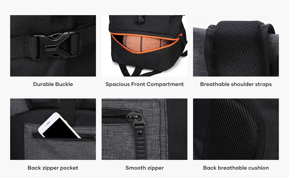 Basketball Backpack Large Sports Bag for Men with Separate Ball compartment, Sports Equipment Bag for Soccer, Volleyball, Travel