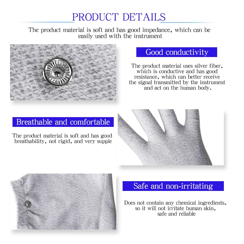 2 Way Electrode Wire Gloves 2.5mm Cable EMS Muscle Stimulator Electrode Pads TENS Unit Massage Machine Lead Wire Replacement