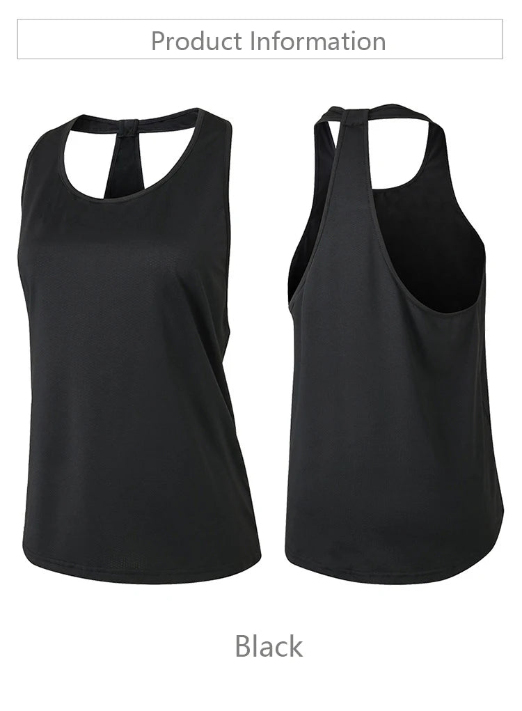 Sleeveless Racerback Yoga Vest Sport Tank Tops For Women Gym Vest Top Casual Clothes Running workout Yoga T-Shirts Girl Tops
