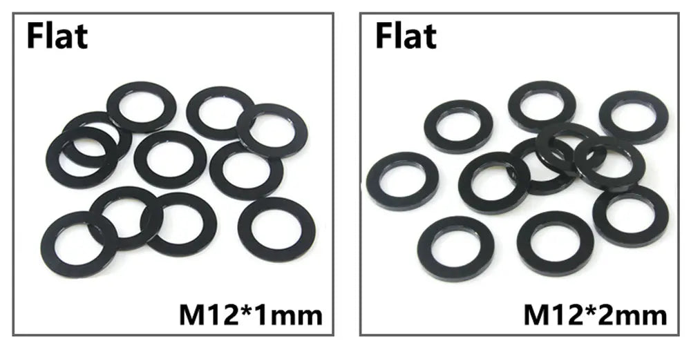 HEPPE MTB Road Bike Thru Axle Washer M12 M15 Axle Spacer Bike Hub Tube Shaft Skewer Spacer 0.5/1/2/3/4/7.5mm Thickness