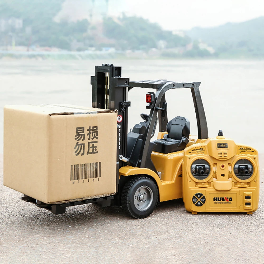 HUINA 1/10 Rc Truck Forklift Tractor Remote Control Car crawler 8 Ch Rc Machine Engineering Cars On Radio Station Boy Toys