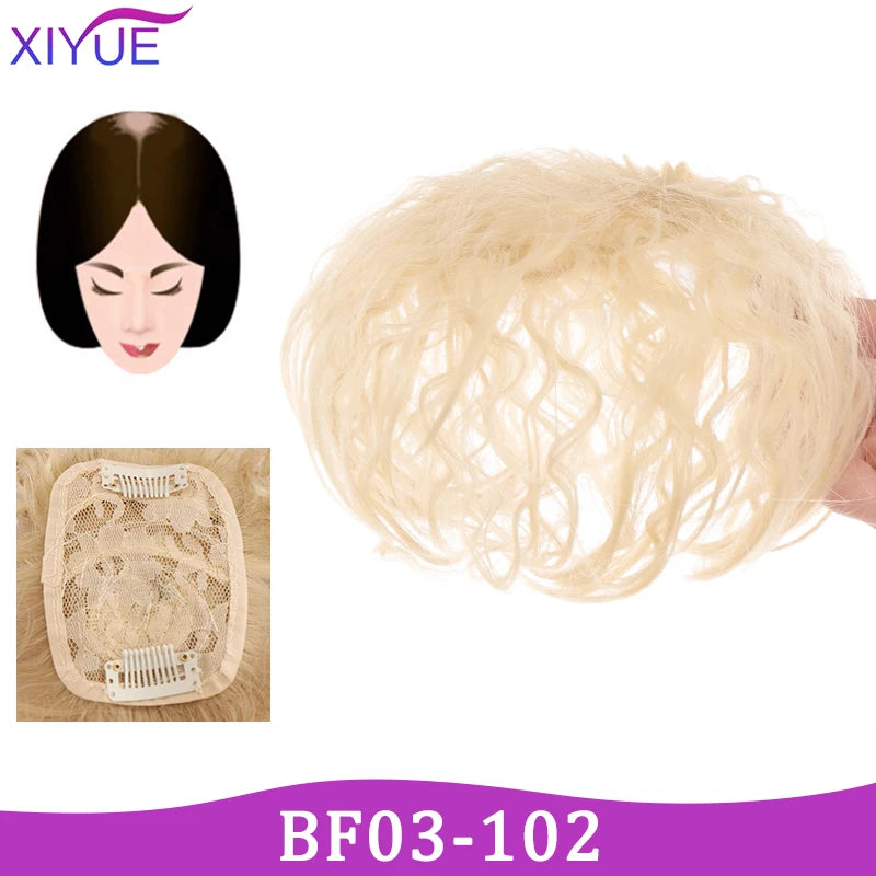3D Bangs Invisible Seamless Head Hair Water Ripple Hair Air Bangs Head Overhead Natural Invisible Replacement Cover White Hair