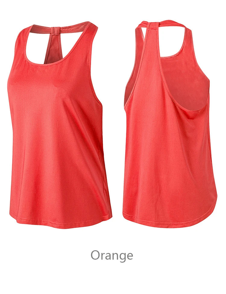Sleeveless Racerback Yoga Vest Sport Tank Tops For Women Gym Vest Top Casual Clothes Running workout Yoga T-Shirts Girl Tops