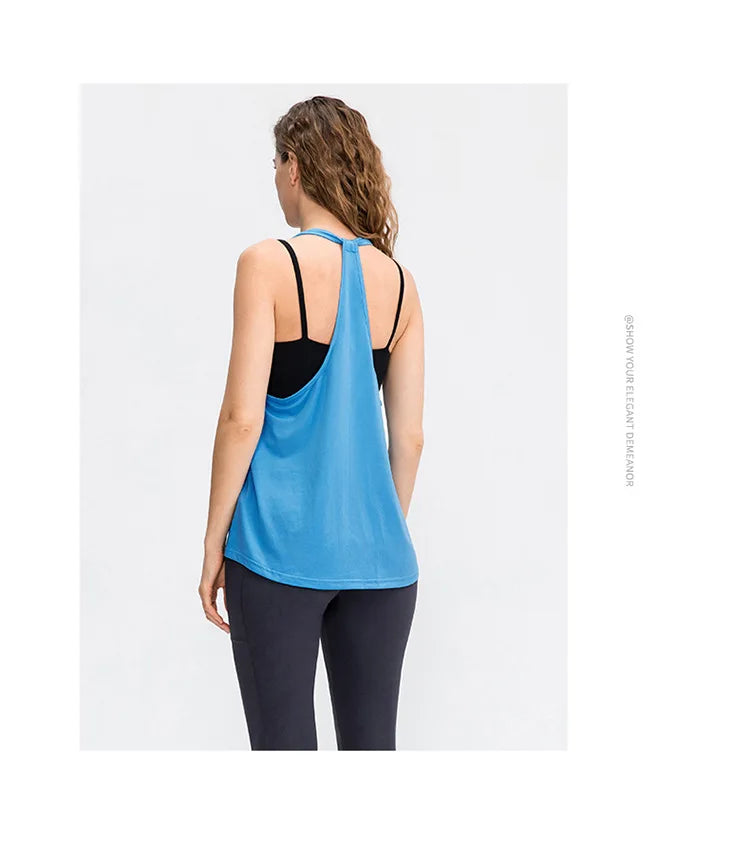 Sleeveless Racerback Yoga Vest Sport Tank Tops For Women Gym Vest Top Casual Clothes Running workout Yoga T-Shirts Girl Tops