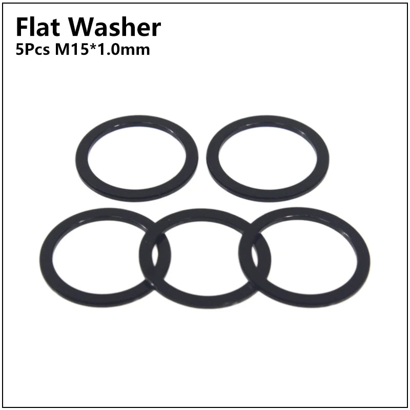 HEPPE MTB Road Bike Thru Axle Washer M12 M15 Axle Spacer Bike Hub Tube Shaft Skewer Spacer 0.5/1/2/3/4/7.5mm Thickness