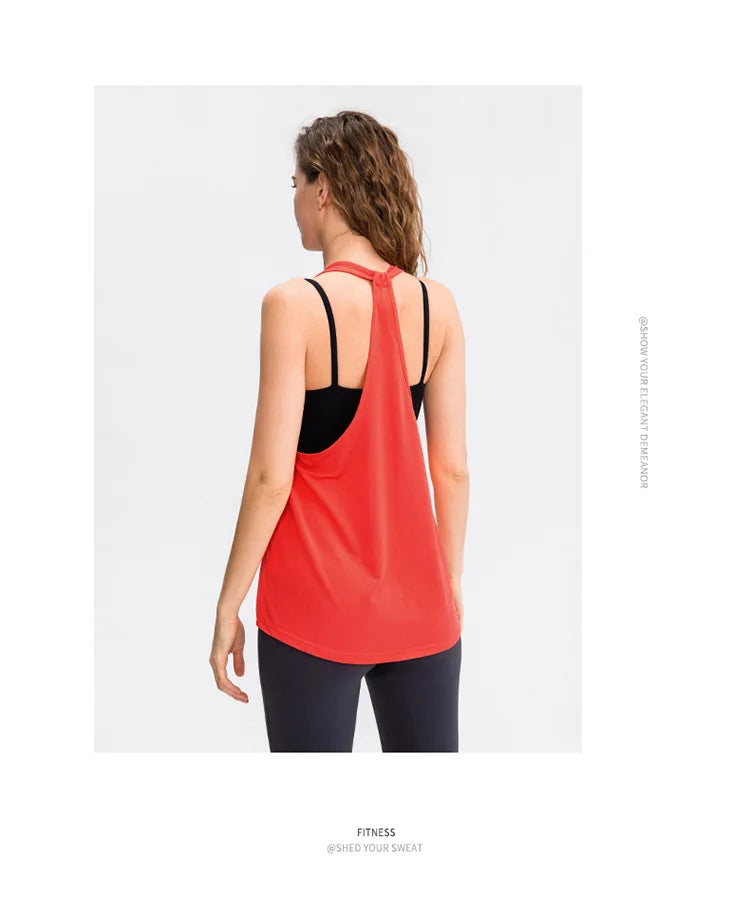 Sleeveless Racerback Yoga Vest Sport Tank Tops For Women Gym Vest Top Casual Clothes Running workout Yoga T-Shirts Girl Tops