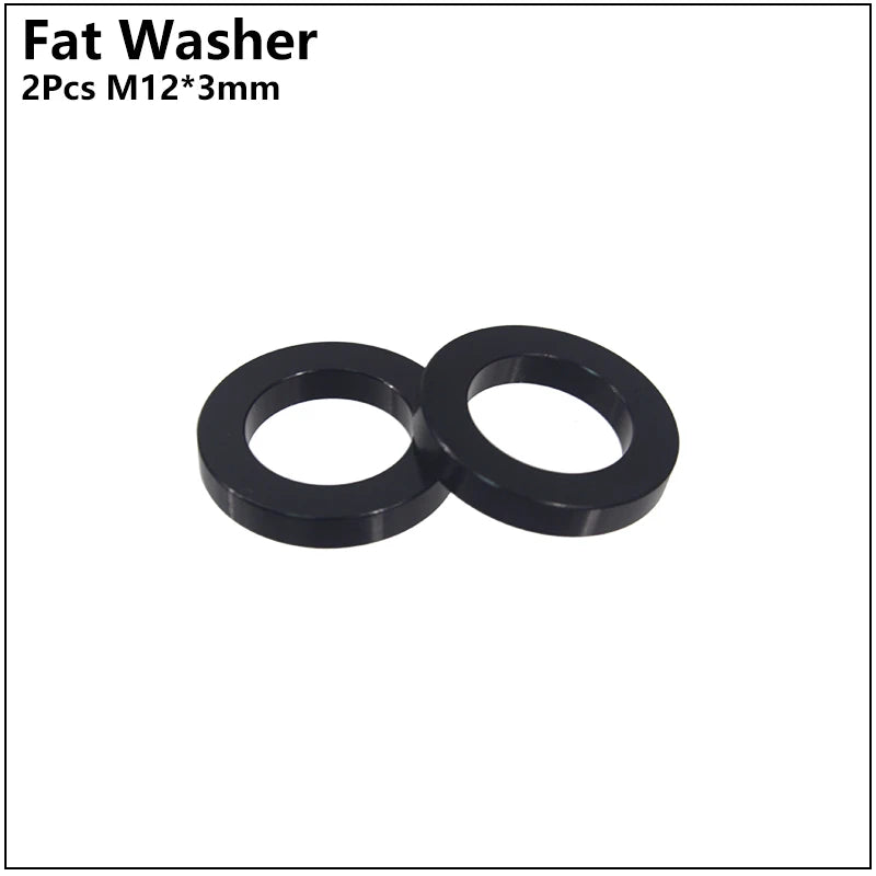 HEPPE MTB Road Bike Thru Axle Washer M12 M15 Axle Spacer Bike Hub Tube Shaft Skewer Spacer 0.5/1/2/3/4/7.5mm Thickness