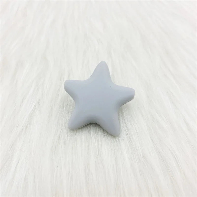 10pcs Stars Silicone Beads 15Colors Baby Teethers Food Grade Baby Teething Toys For Pacifier Chain Necklace DIY Accessories