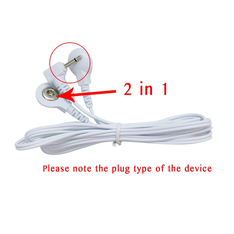 2 Way Electrode Wire Gloves 2.5mm Cable EMS Muscle Stimulator Electrode Pads TENS Unit Massage Machine Lead Wire Replacement