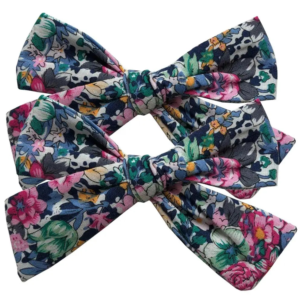 2 PCS 4 inch Linen Bow Hair Clips for Baby Girls Infant Kids Knot Hair Bow Barrettes Hairgrips Hair Accessories