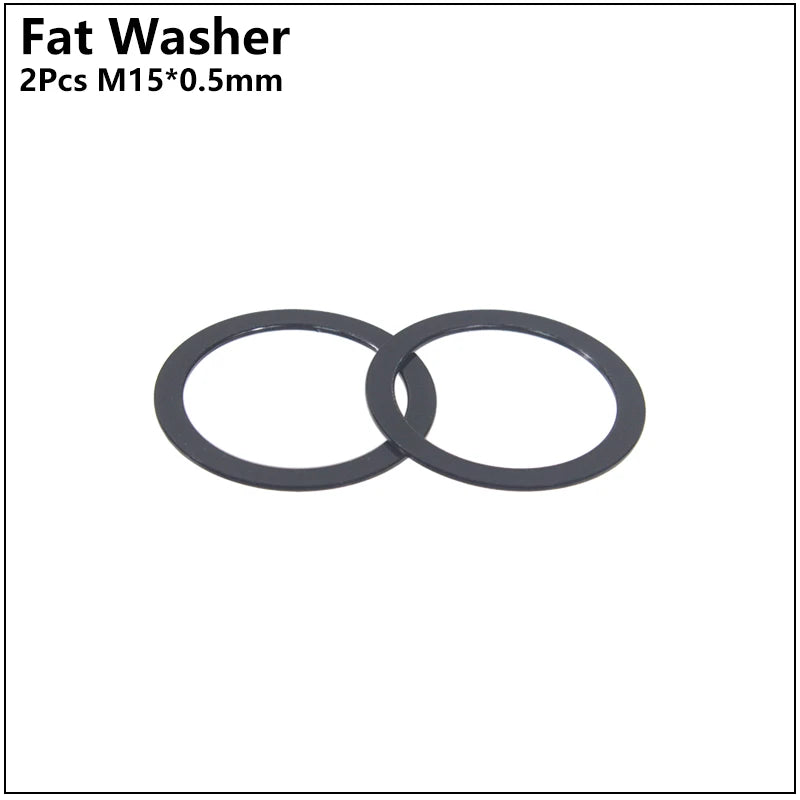 HEPPE MTB Road Bike Thru Axle Washer M12 M15 Axle Spacer Bike Hub Tube Shaft Skewer Spacer 0.5/1/2/3/4/7.5mm Thickness