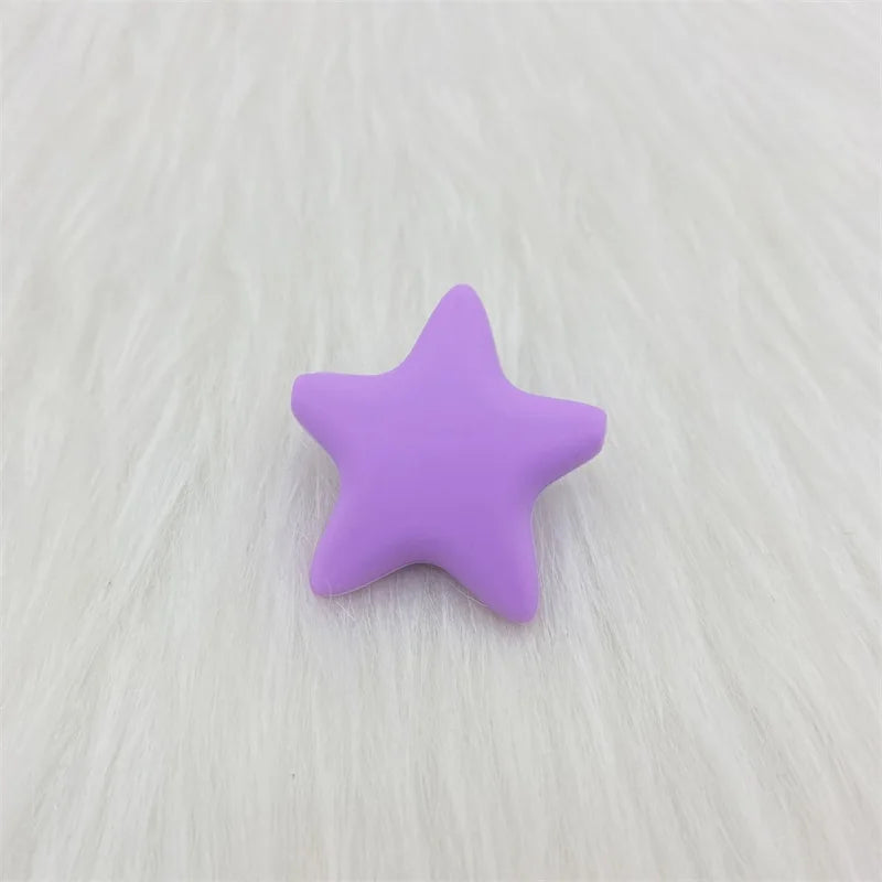 10pcs Stars Silicone Beads 15Colors Baby Teethers Food Grade Baby Teething Toys For Pacifier Chain Necklace DIY Accessories