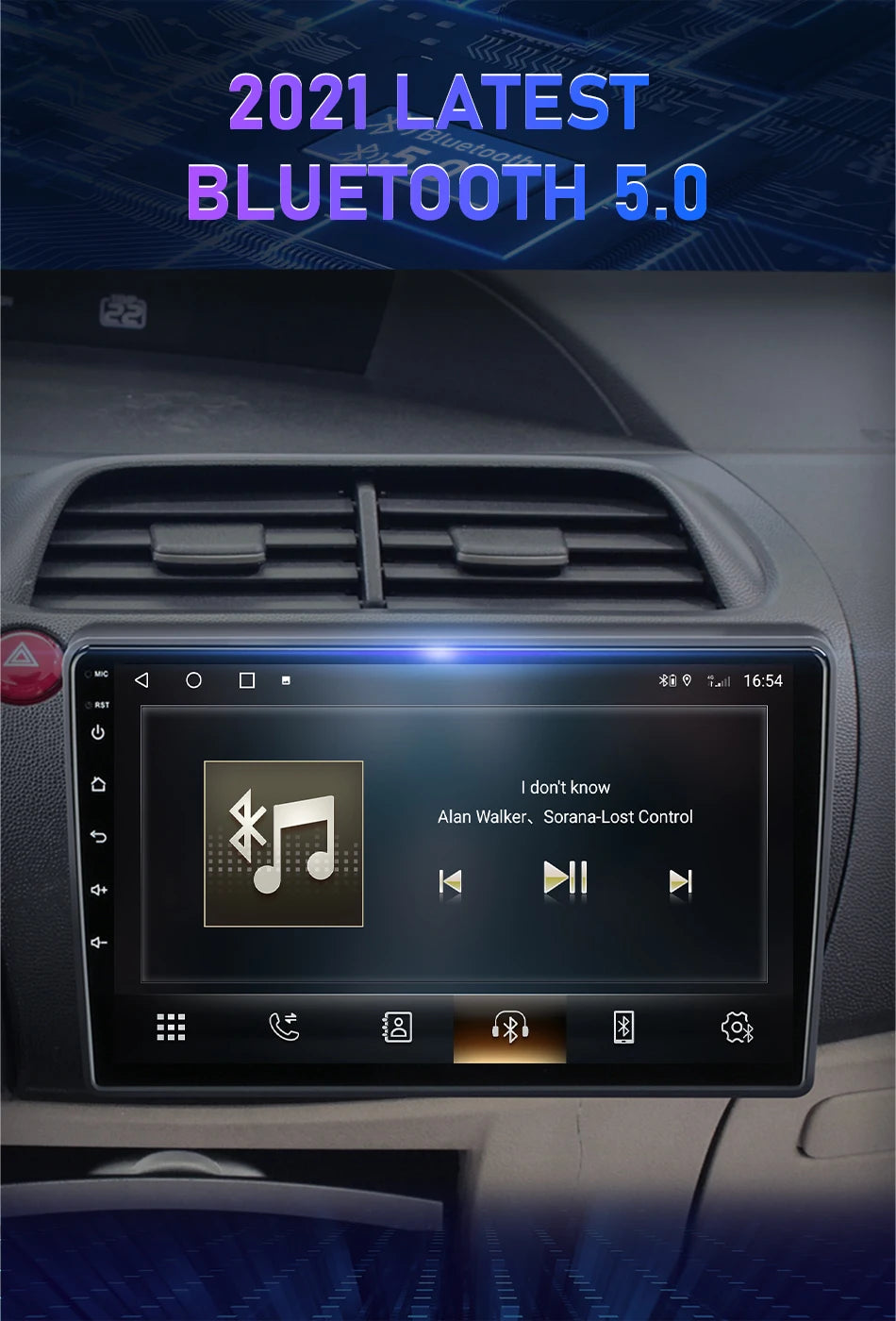 For Honda Civic Hatchback 2006-2011 Android 12 Car Radio Multimedia Video Navigation 2 Din Stereo DVD Head Unit Speaker Carplay