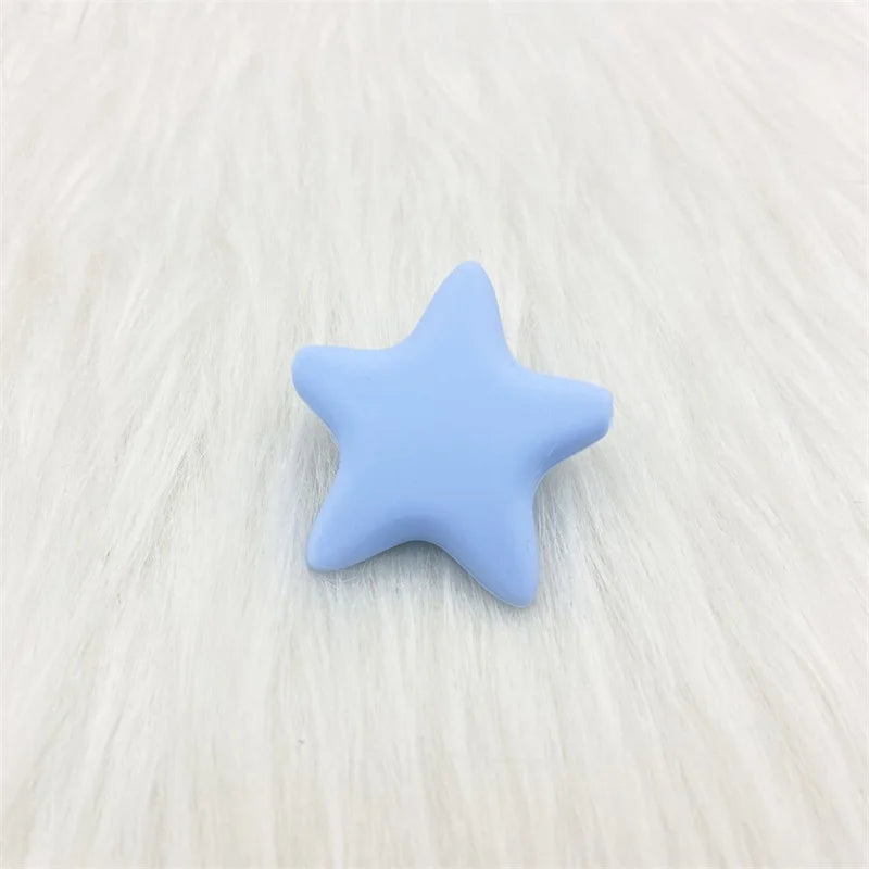 10pcs Stars Silicone Beads 15Colors Baby Teethers Food Grade Baby Teething Toys For Pacifier Chain Necklace DIY Accessories