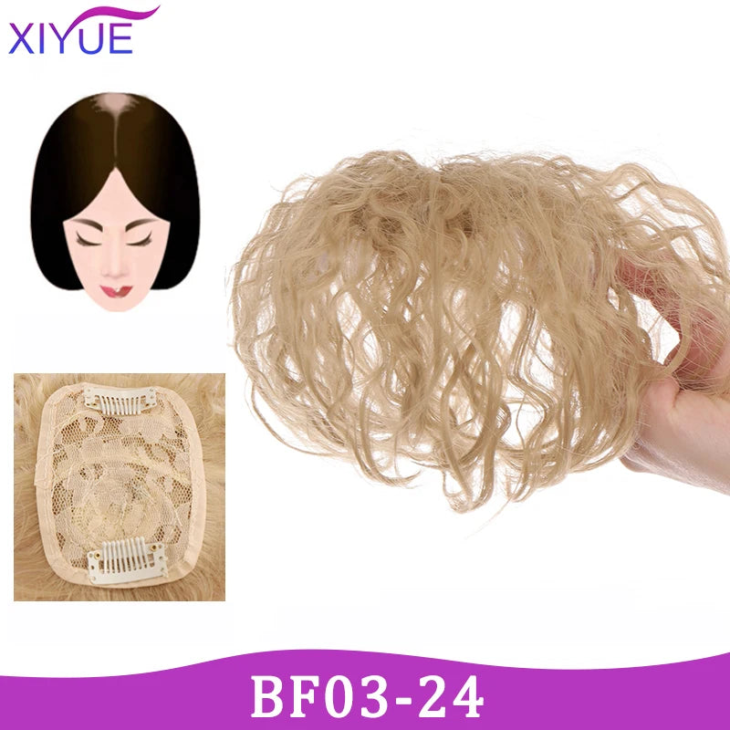 3D Bangs Invisible Seamless Head Hair Water Ripple Hair Air Bangs Head Overhead Natural Invisible Replacement Cover White Hair