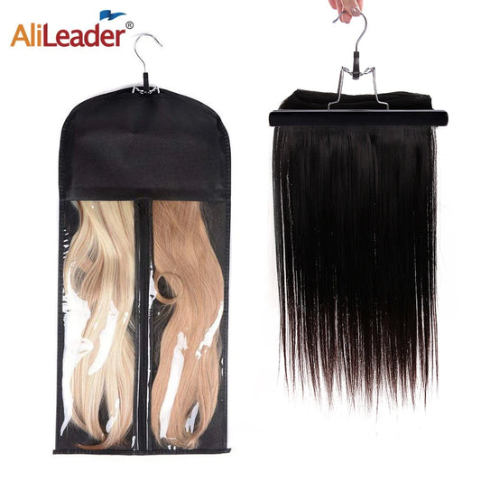 Alileader Cheap 4 Colors Portable Wig Bag With Hanger Wig Storage Bags Pack Holder For Virgin Hair Weft Clip In Hair Extension