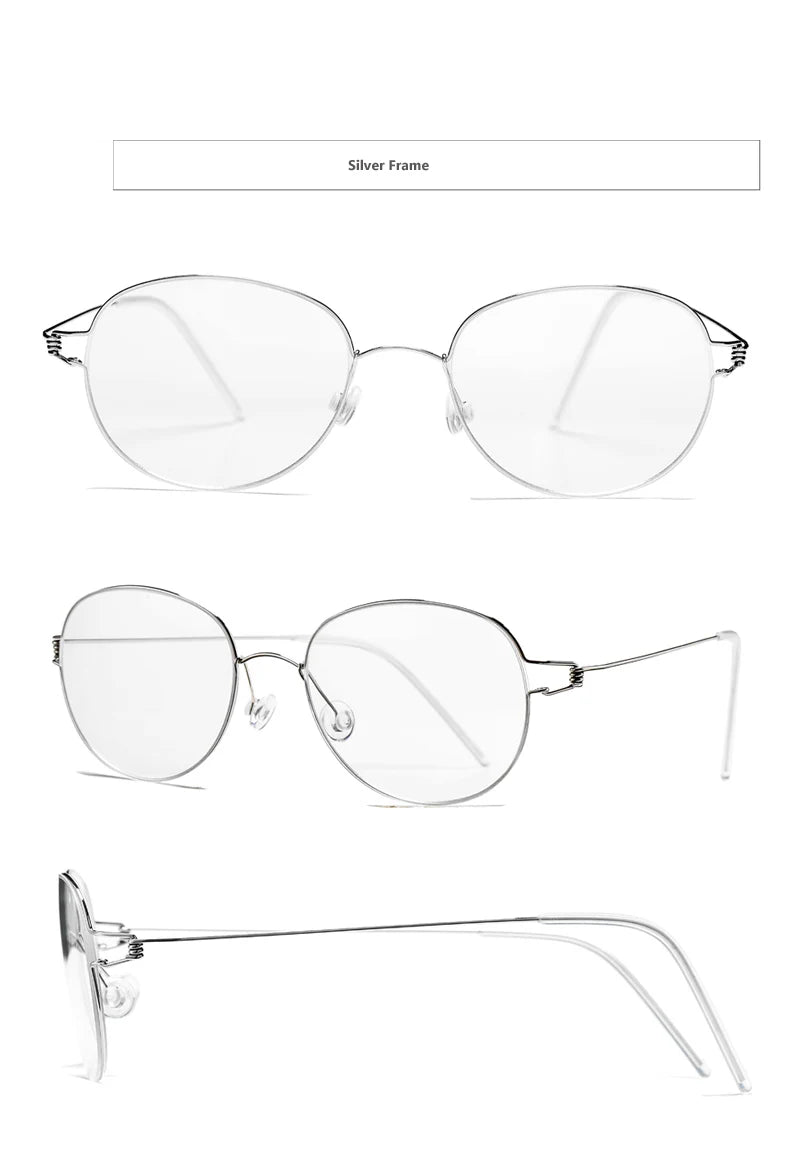 2024 Screwless Eyeglasses Frame for Men Round Denmark Korean male female Glasses Frame Women Pure Titanium Eyewear spectacles