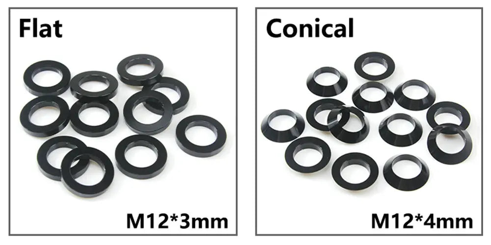 HEPPE MTB Road Bike Thru Axle Washer M12 M15 Axle Spacer Bike Hub Tube Shaft Skewer Spacer 0.5/1/2/3/4/7.5mm Thickness