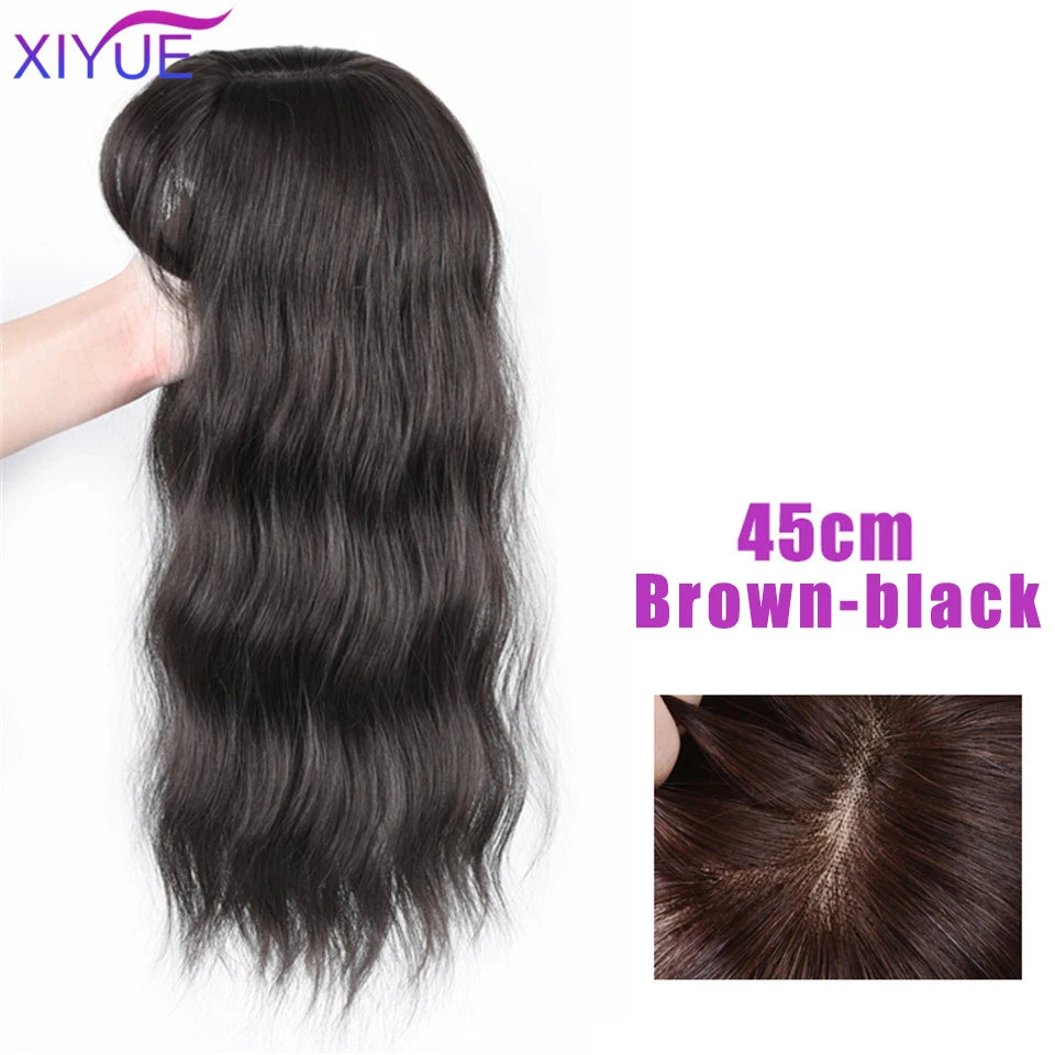 3D Bangs Invisible Seamless Head Hair Water Ripple Hair Air Bangs Head Overhead Natural Invisible Replacement Cover White Hair