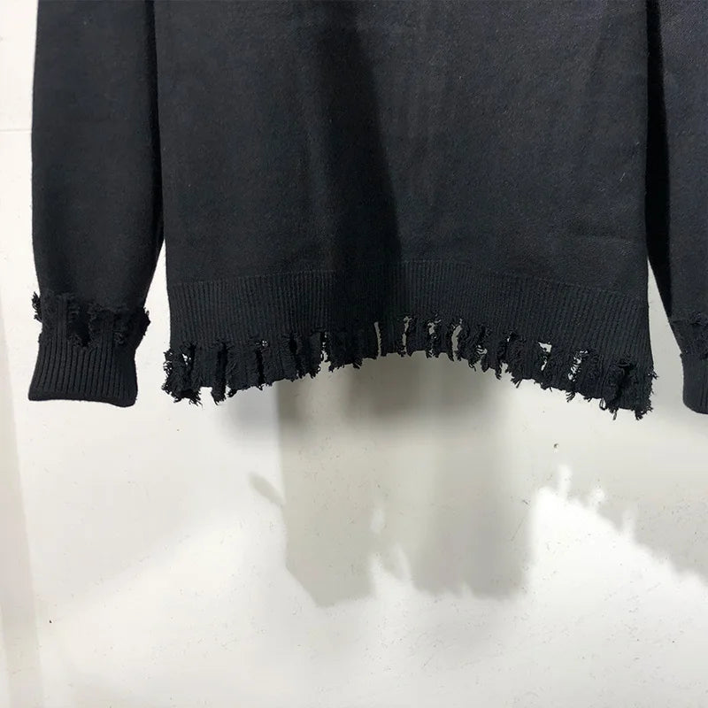 Owen Seak Men's Cotton Hoodies Sweatshirts Gothic Clothing Oversized Winter Pullovers High Street Hip Hop Turtleneck Shirt