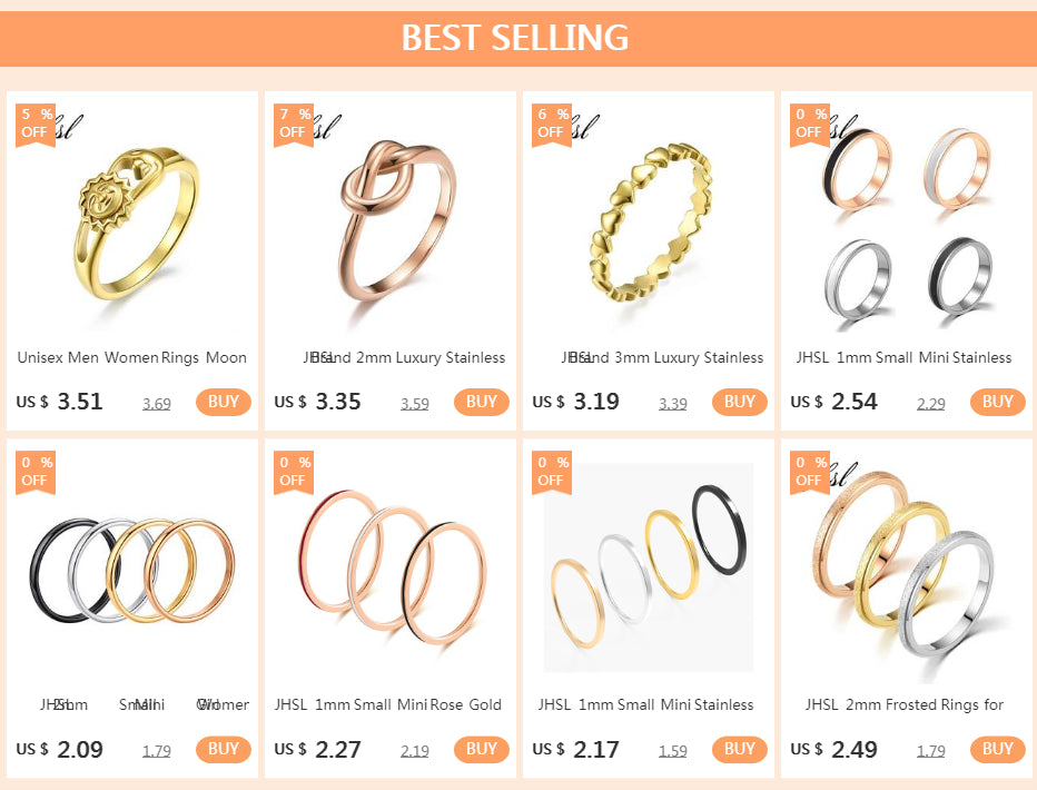 2/5/6/8mm Small Mini Silver Color Stainless Steel Simple Women Rings Fashion Jewelry US size 3 4 5 6 7 8 9 10 11 12