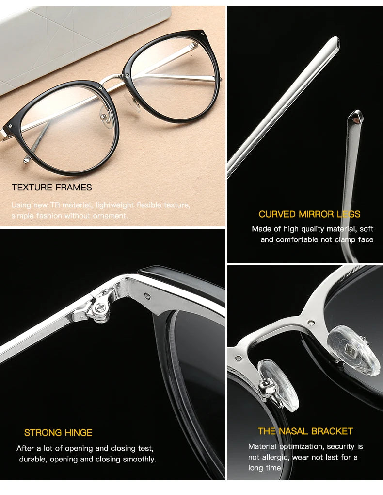 Fashion Optical Eyeglasses Frame myopia Full Rim Metal Women Spectacles Eye glasses Oculos de Grau Eyewear Prescription Eyewear
