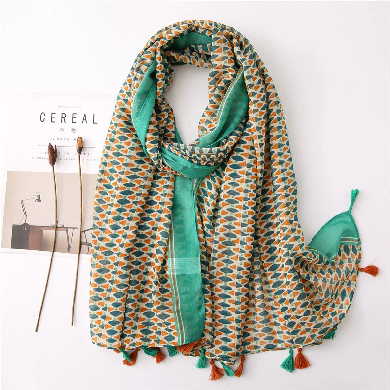 2022 New Fashion Summer Women Scarf Bohemia Flower Beach Hijab Shawls and Wraps Female Foulard Echarpe Designer Pashmina Bandana