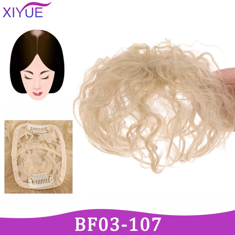 3D Bangs Invisible Seamless Head Hair Water Ripple Hair Air Bangs Head Overhead Natural Invisible Replacement Cover White Hair