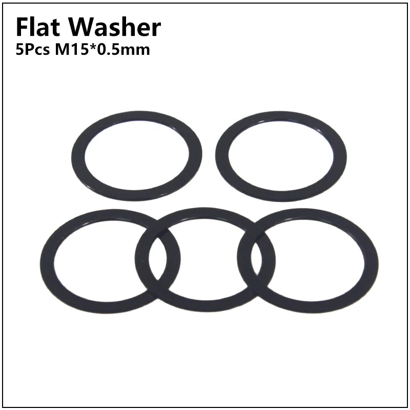 HEPPE MTB Road Bike Thru Axle Washer M12 M15 Axle Spacer Bike Hub Tube Shaft Skewer Spacer 0.5/1/2/3/4/7.5mm Thickness