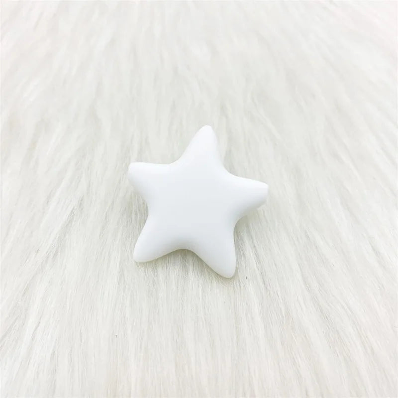 10pcs Stars Silicone Beads 15Colors Baby Teethers Food Grade Baby Teething Toys For Pacifier Chain Necklace DIY Accessories