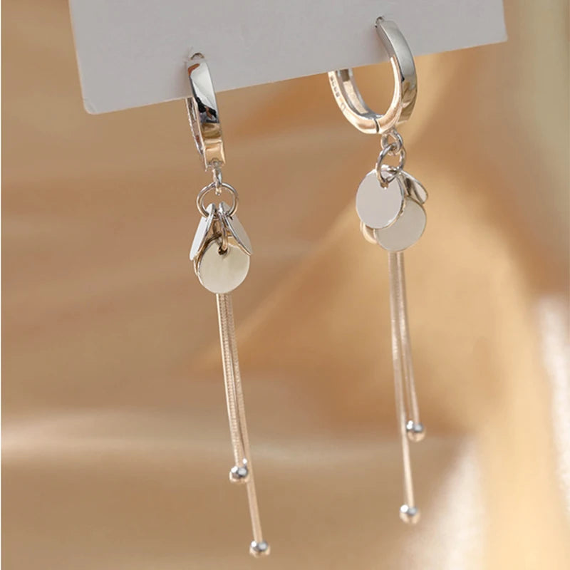 XIYANIKE Silver Color  New Arrival Round Brand Tassel Long Earrings Temperament Sexy Fashion INS Handmade Jewelry Cерьга