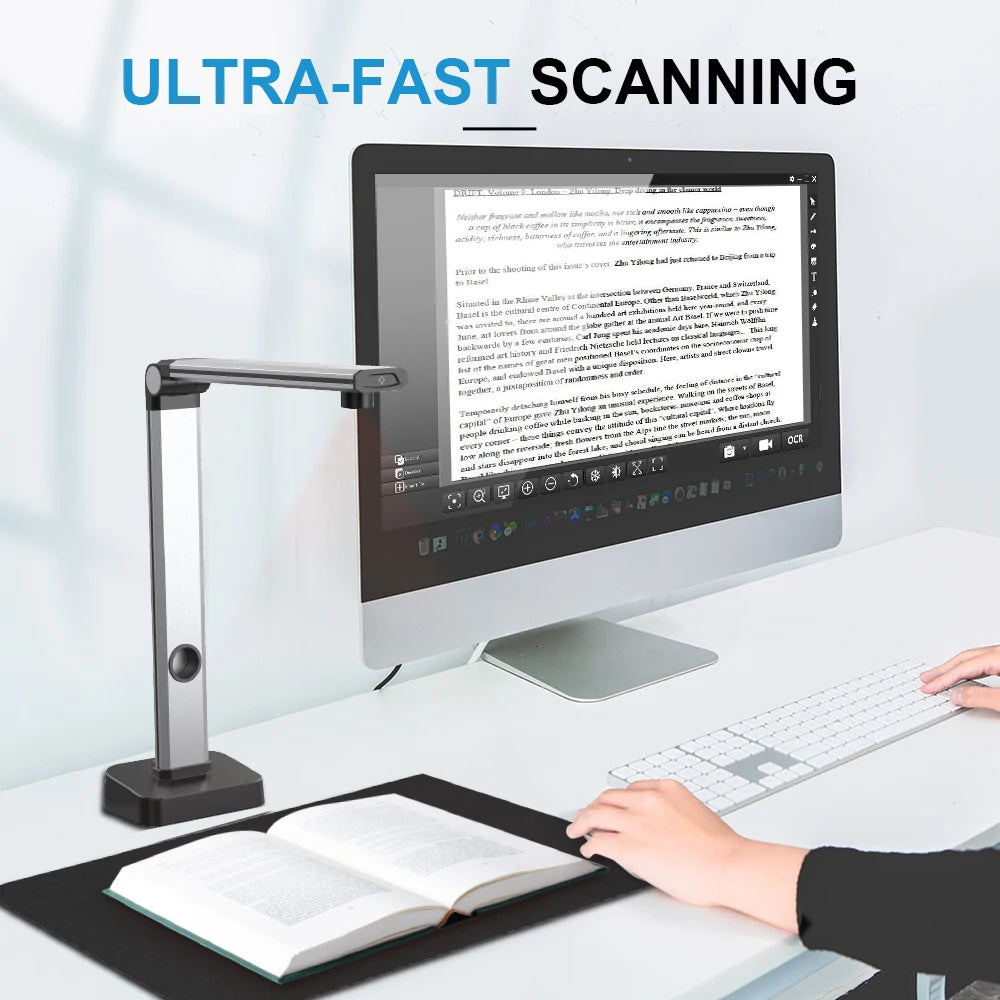 JOYUSING  L14 14MP HD Book & Document Scanner, Capture Size A3,  Multi-Language OCR, Pdf, for MAC and Window System, Home Office