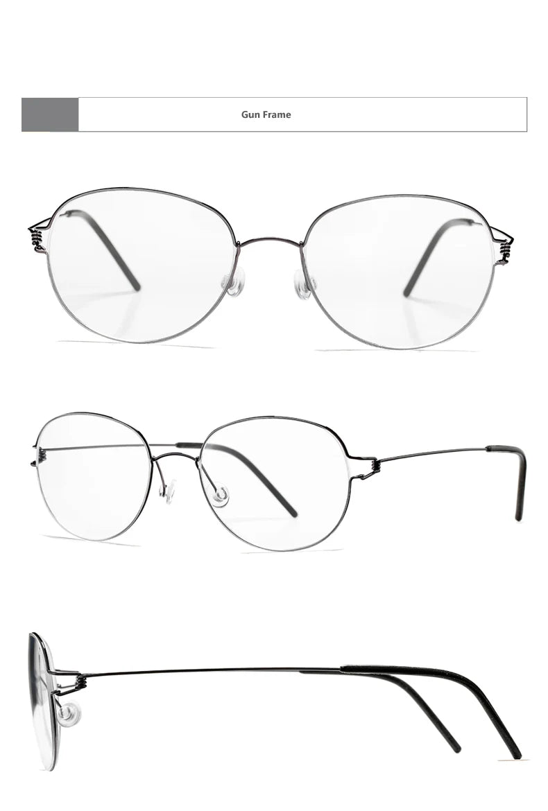 2024 Screwless Eyeglasses Frame for Men Round Denmark Korean male female Glasses Frame Women Pure Titanium Eyewear spectacles